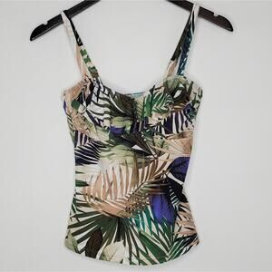 Island Escape Palm Springs Ruffled Tankini Top